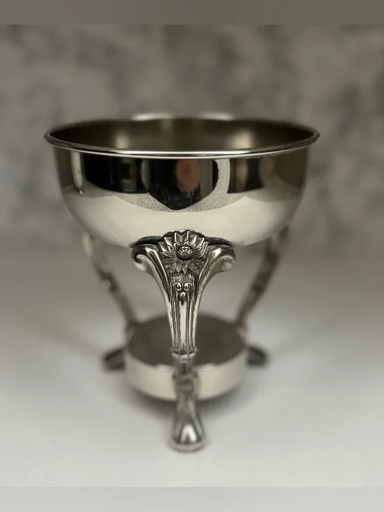 Vintage Silver Footed Planter Rim Stand - 7" Ornate Flower Pedestal - Picture 1 of 8